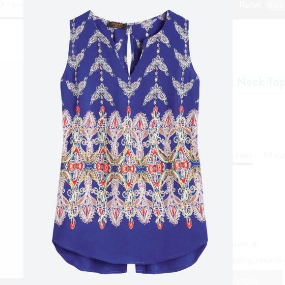 Renne C. Jory Split Neck Top - Picture 2 of 2